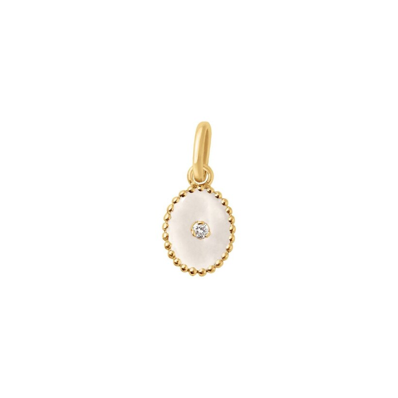 Gigi Clozeau Etoile du Nord pendant, yellow gold, white resin and diamonds