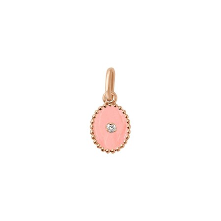 Pendentif Gigi Clozeau Etoile du Nord en or rose, résine saumon et diamants