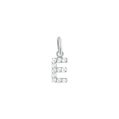 Pendentif Gigi Clozeau Lucky Letter E en or blanc et diamants