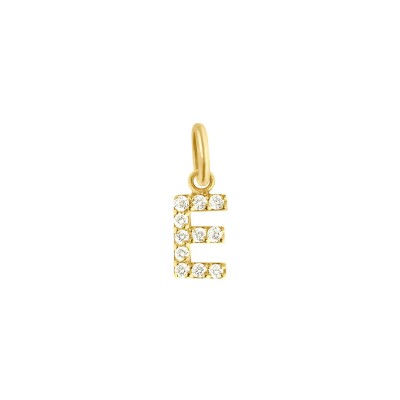 Pendentif Gigi Clozeau Lucky Letter E en or jaune et diamants