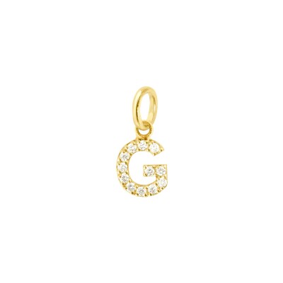 Pendentif Gigi Clozeau Lucky Letter G en or jaune et diamants