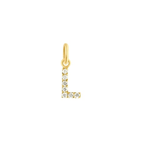 Pendentif Gigi Clozeau Lucky Letter L en or jaune et diamants