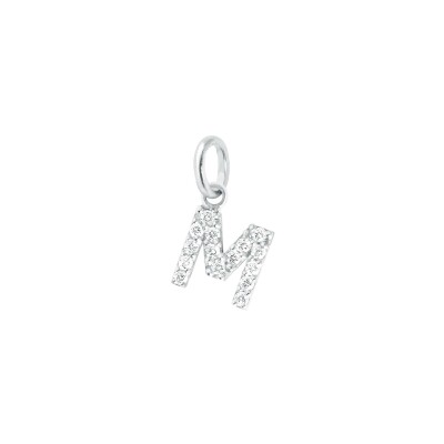 Pendentif Gigi Clozeau Lucky Letter M en or blanc et diamants