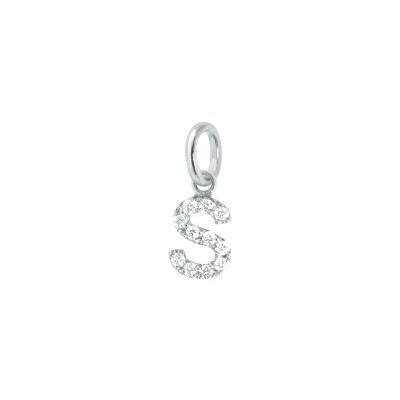 Pendentif Gigi Clozeau Lucky Letter S en or blanc et diamants