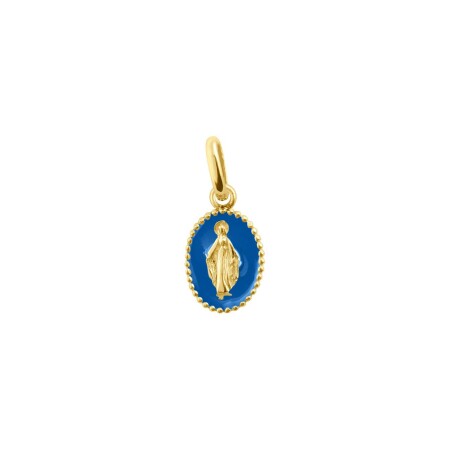 Pendentif Gigi Clozeau Madone en or jaune et résine bleu fluo