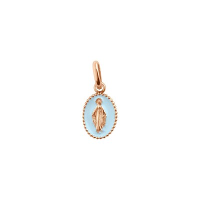 Pendentif Gigi Clozeau Madone en or rose et résine bleu layette