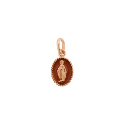 Pendentif Gigi Clozeau Madone en or rose et résine moka