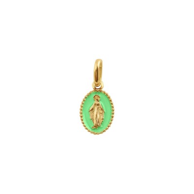 Pendentif Gigi Clozeau Madone en or jaune et résine vert fluo