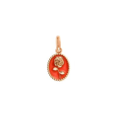 Pendentif Gigi Clozeau Rose en or rose et résine corail