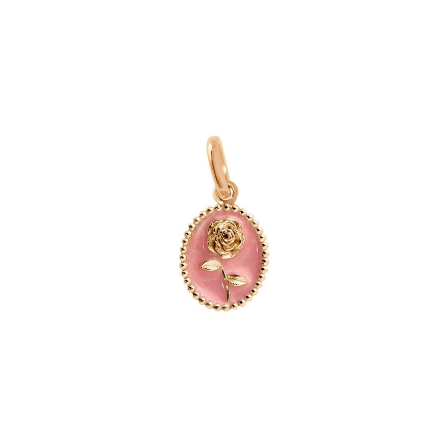 Pendentif Gigi Clozeau Rose en or rose et résine fushia