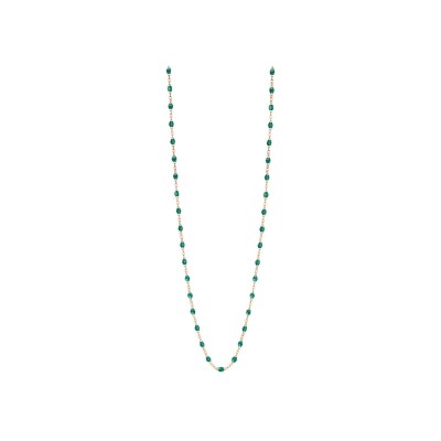 Gigi Clozeau Classique necklace, rose gold, emerald green resin, size 60cm