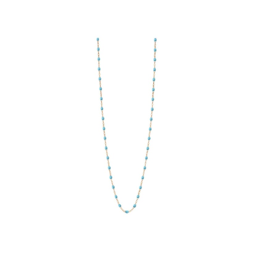 Gigi Clozeau Classique necklace, rose gold, turquoise blue resin, size 86cm