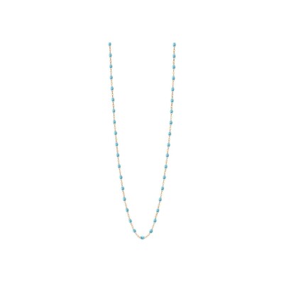 Gigi Clozeau Classique necklace, rose gold, turquoise blue resin, size 86cm