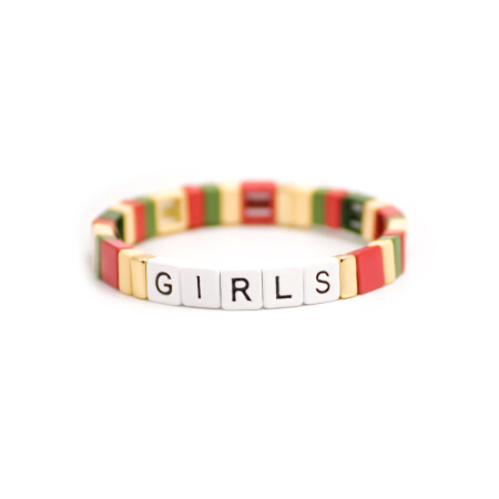 Bracelet Simone à Bordeaux Girls en métal émaillé multicolore