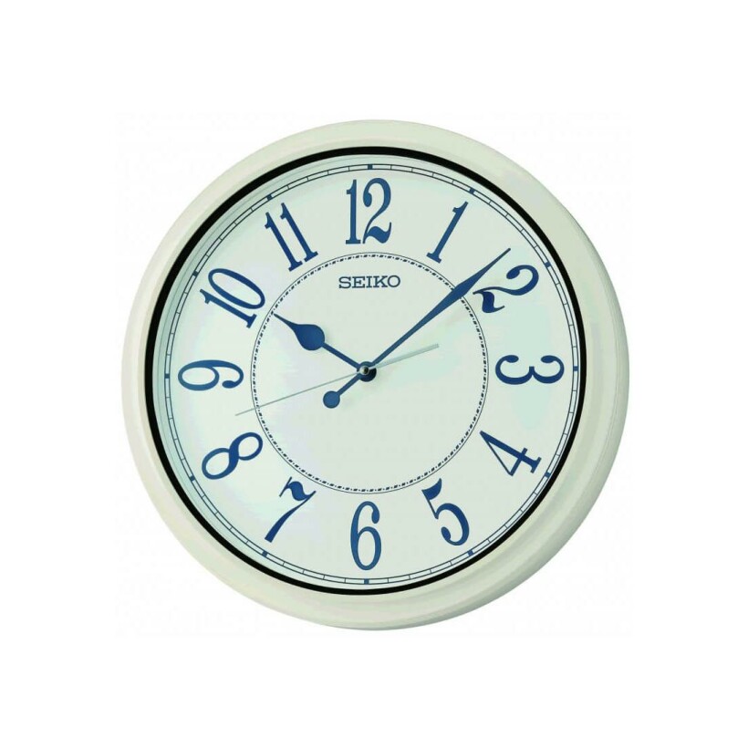 Horloge murale Seiko blanc cendré effet bois QXA801W