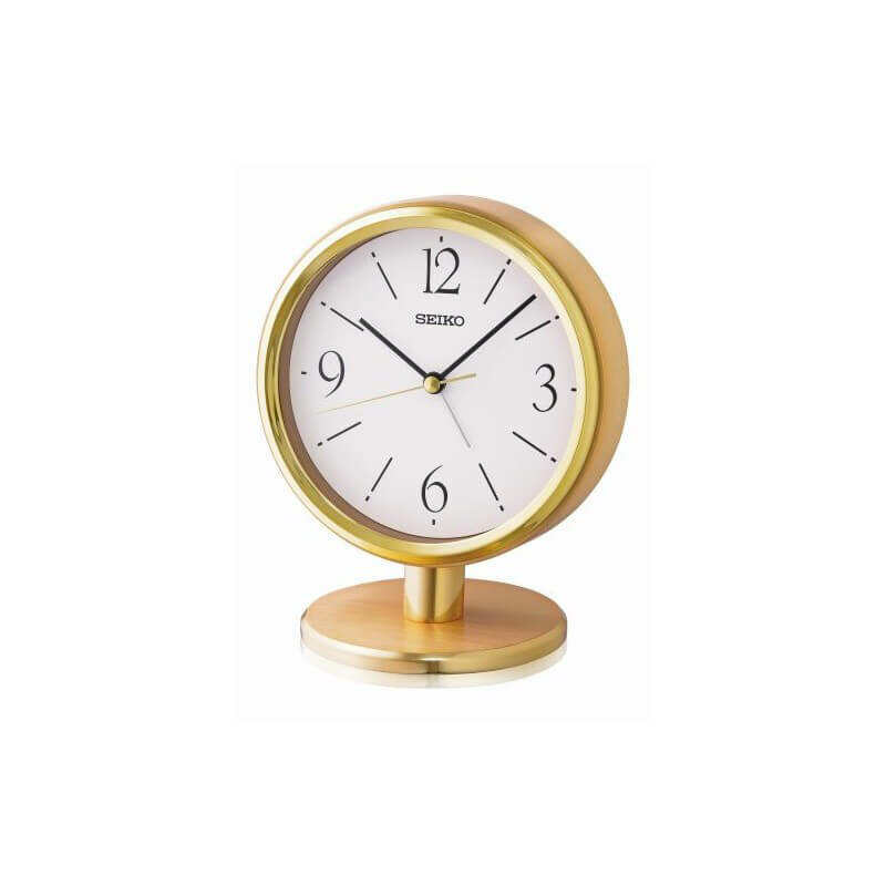 Horloge Premium Seiko sur pied couleur dorée QHE186G