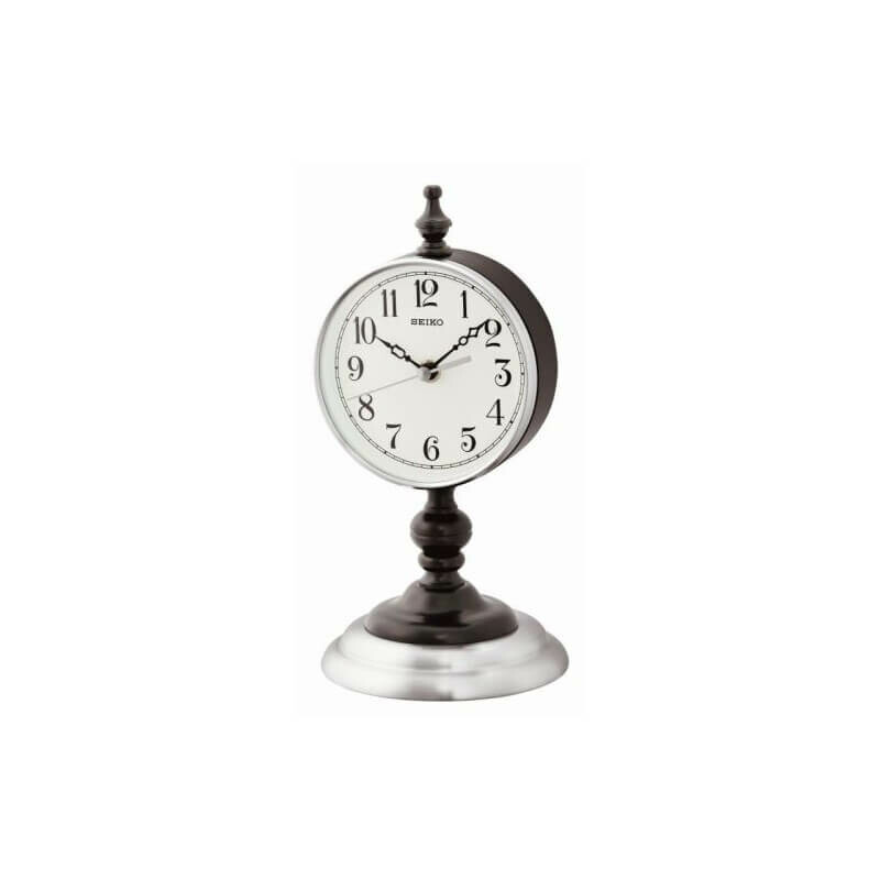 Horloge Premium Seiko sur pied revêtement bois QXG151SN
