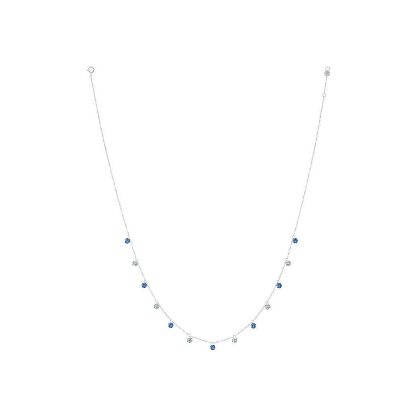 La Brune & La Blonde Confetti necklace in white gold, blue sapphires and diamonds