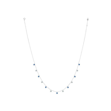 La Brune & La Blonde Confetti necklace in white gold, blue sapphires and diamonds