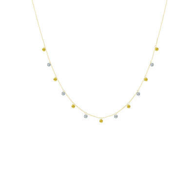 Collier La Brune & La Blonde Confetti en or jaune, saphirs jaunes et diamants