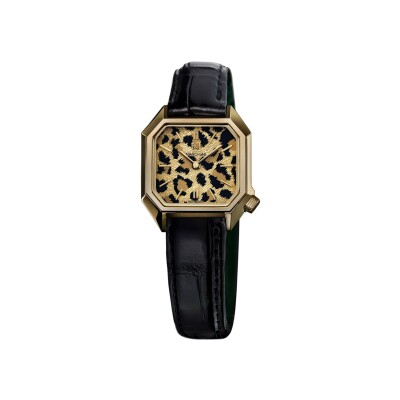 Montre March LA.B Lady Mansart Electrique - Cheetah - Alligator Noir