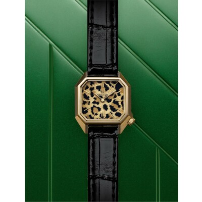 March LA.B Lady Mansart Electric Watch - Cheetah -  Black Alligator