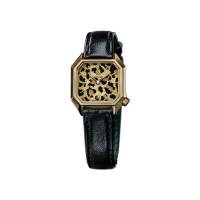 Montre March LA.B Lady Mansart Electrique - Cheetah - Chevreau Noir