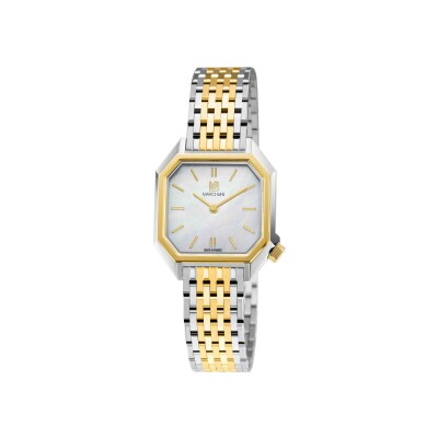 Montre March LA.B Lady Mansart Electrique - Nacre - Acier poli-brossé 9 maillons bicolore