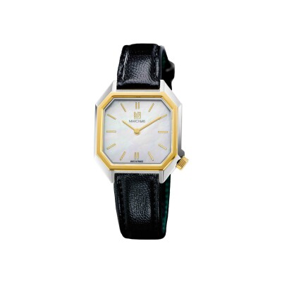 Montre March LA.B Lady Mansart Electrique - Nacre - Chevreau Noir