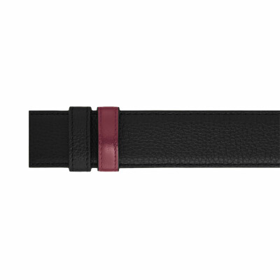 Montblanc black/cassis 35mm reversible leather strap
