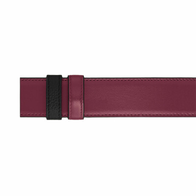 Montblanc black/cassis 35mm reversible leather strap