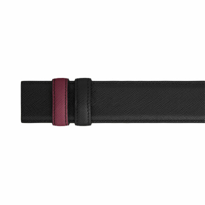 Montblanc black/cassis 35mm reversible leather strap