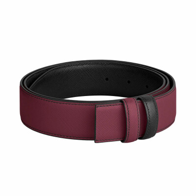 Montblanc black/cassis 35mm reversible leather strap