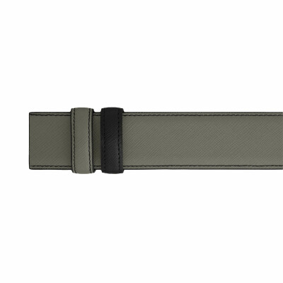 Montblanc medium grey/black 35mm reversible leather strap