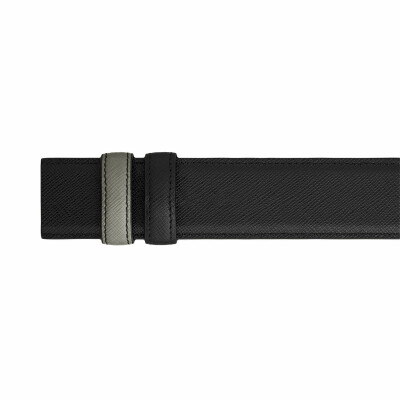 Montblanc medium grey/black 35mm reversible leather strap
