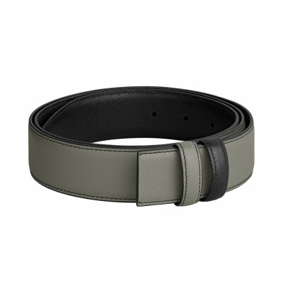Montblanc medium grey/black 35mm reversible leather strap