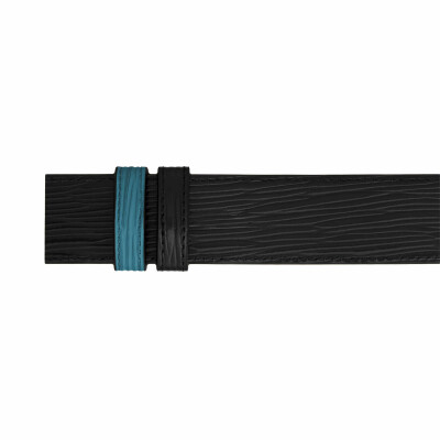 Montblanc Smoky blue/black 35mm reversible leather strap