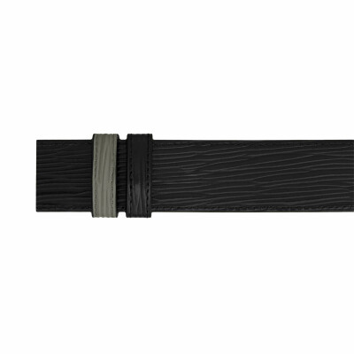 Montblanc medium grey/black 35mm reversible leather strap