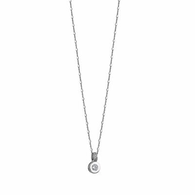 Collier Lotus Silver Pure Essential en argent et strass