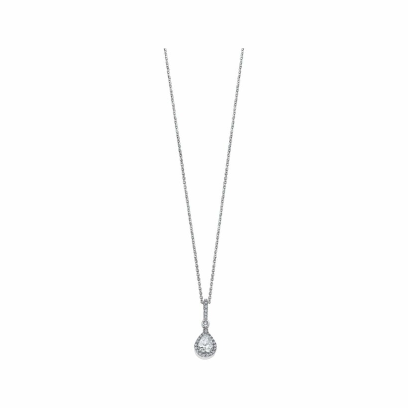 Collier Lotus Pure Essential en acier et oxyde de zirconium