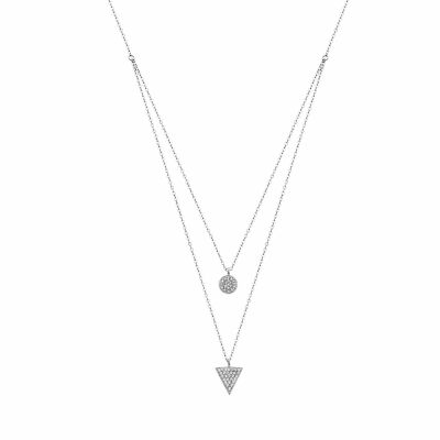 Collier Lotus Silver Trendy triangle en argent et oxydes de zirconium