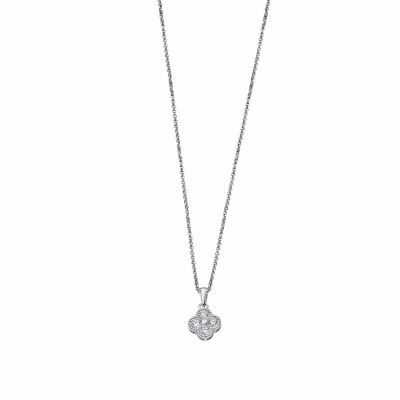 Collier Lotus Silver Pure Essential en argent et strass