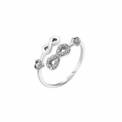 Bague Lotus Silver Trendy coeur en argent et oxydes de zirconium