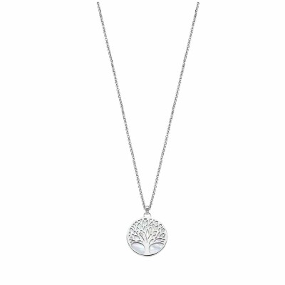 Collier Lotus Silver Tree Of Life en argent et nacre