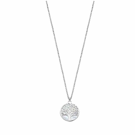 Collier Lotus Silver Tree Of Life en argent et nacre