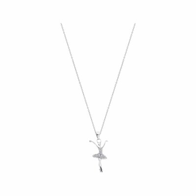 Collier Lotus Fantasy Danseuse en argent et oxydes de zirconium