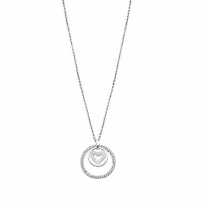 Collier Lotus Silver Mystic coeur en argent et oxydes de zirconium