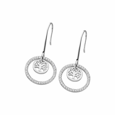 Boucles d'oreilles Lotus Silver Mystic arbre en argent et oxydes de zirconium