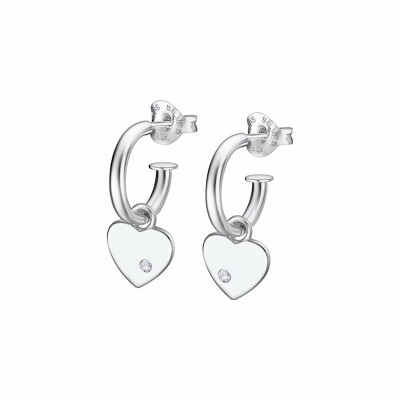 Boucles d'oreilles Lotus Mystic Coeur en argent