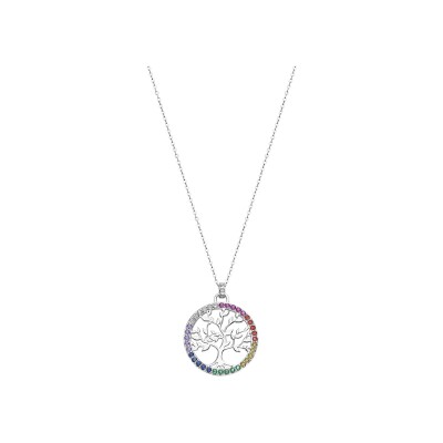 Collier Lotus Silver Rainbow Arbre De Vie en argent